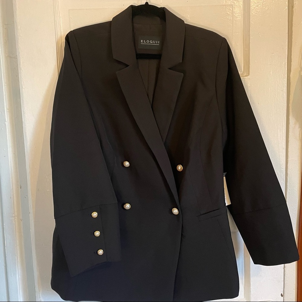 Eloquii Double breasted blazer with Pearl button detail NWT